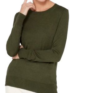 Banana Republic Women's Large Silk Cashmere green long sleeve crew neck sweater